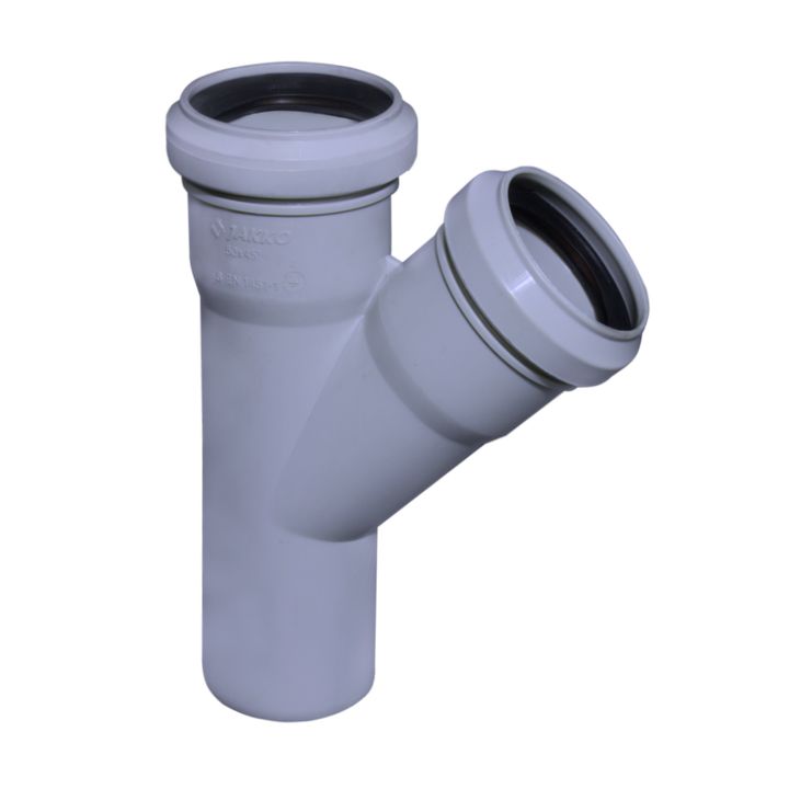 Тройник канализационный ПВХ 45° 200 - Изображение 1 - almatherm.kz