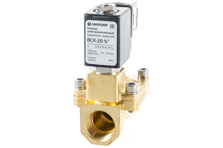 Клапан электромагнитный нормально закрытый 3/4" Unipump - Изображение 1 - almatherm.kz