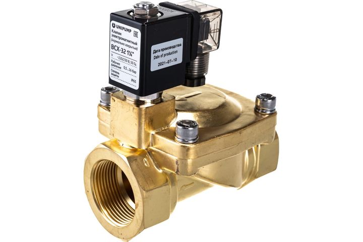 Клапан электромагнитный нормально закрытый 1 1/4" Unipump - Изображение 1 - almatherm.kz