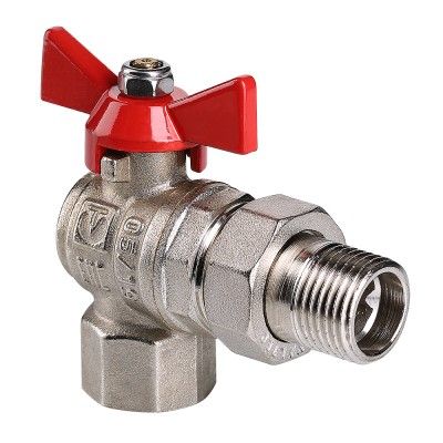 Кран шаровой угловой со сгоном ВР-НР 1" с бабочкой Valtec - Изображение 1 - almatherm.kz