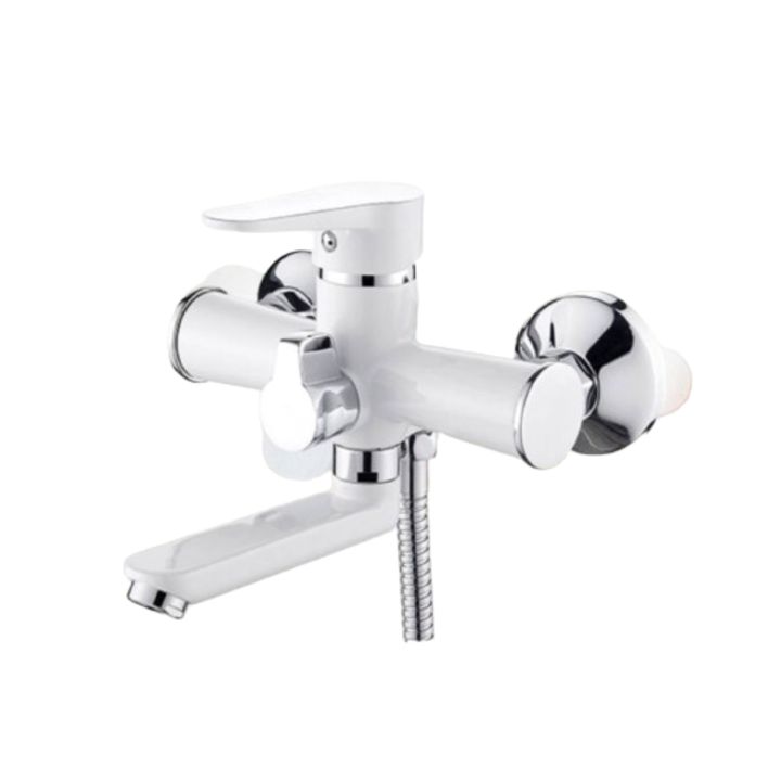 Смеситель ванны короткий излив белый Gracia GR1408W - Изображение 1 - almatherm.kz