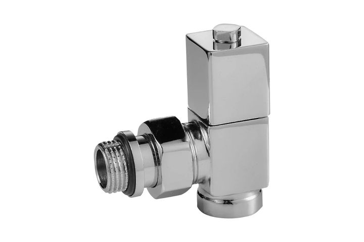 Набор дизайн-вентилей CUBE, угловой (хром) 1/2" Royal Thermo - Изображение 1 - almatherm.kz