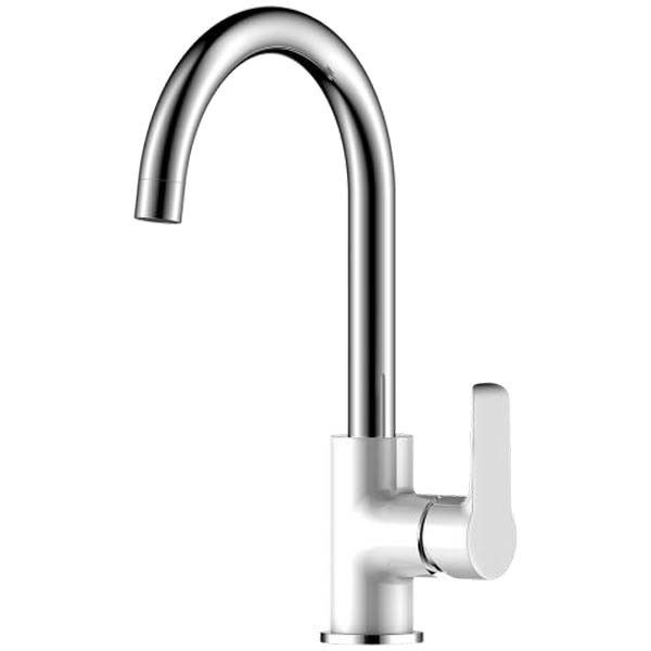 Смеситель кухни хром/белый Rossinka Silvermix W35-24 - Изображение 1 - almatherm.kz