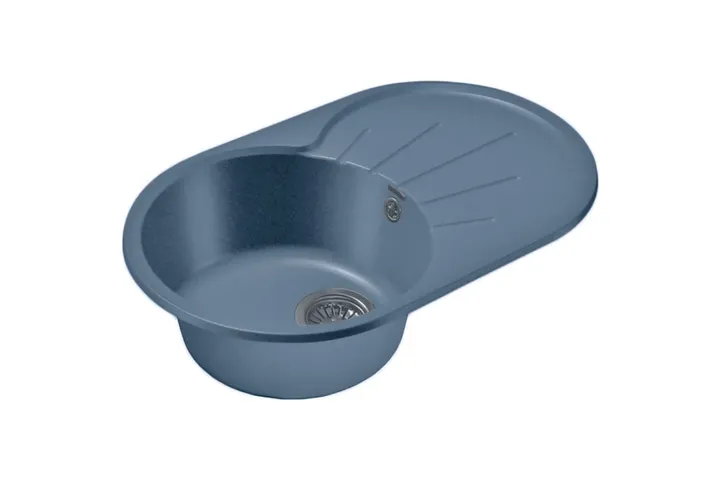Сопақша раковина 750x460 сол жақ мәрмәр графиті GranFest Rondo R 750 L - Изображение 1 - almatherm.kz