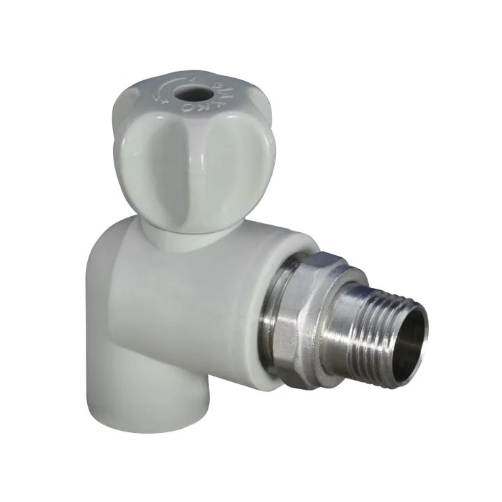 Клапан радиатора угловой ППР серый 25x3/4" - Изображение 1 - almatherm.kz