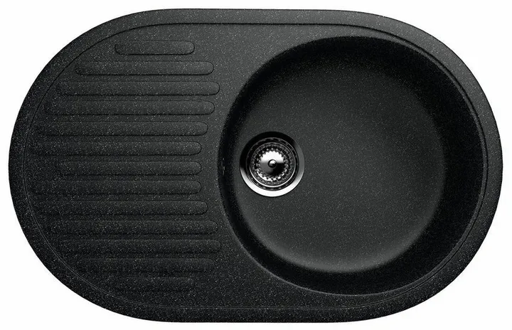 Сопақша раковина 455 оң жақ жасанды тас қара EcoStone ES-16-308 - Изображение 1 - almatherm.kz