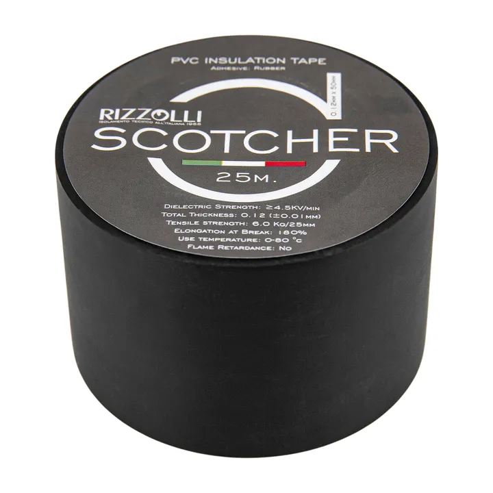 ПВХ лентасы 50 мм x 25 м қара Rizzolli Scotcher - Изображение 1 - almatherm.kz