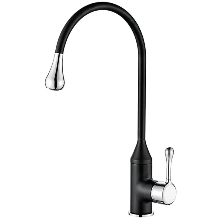 Смеситель кухни гибкий излив черный/хром Ledeme L4599B - Изображение 1 - almatherm.kz