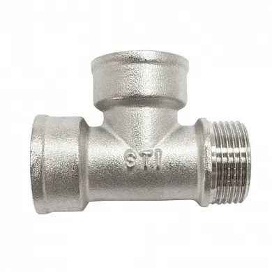 Тройник ВР-ВР-НР никель 1/2" STI - Изображение 1 - almatherm.kz