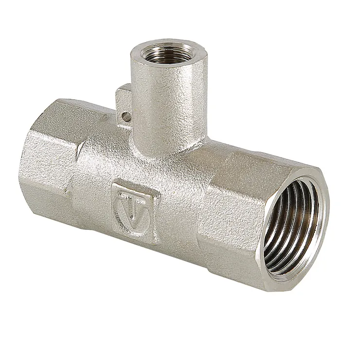 Тройник переходник под датчик теплосчетчика никель 3/4''xМ10x3/4" Valtec - Изображение 1 - almatherm.kz