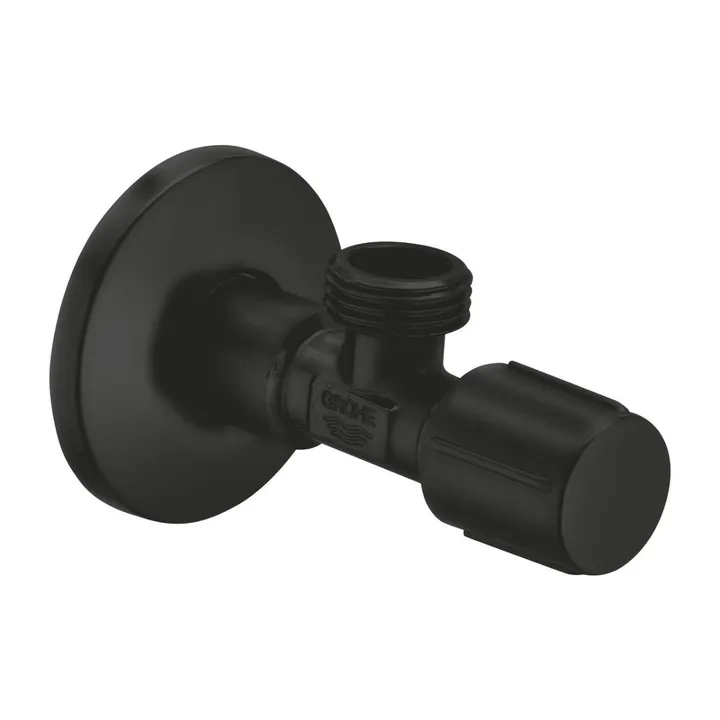 Вентиль угловой для бытовых приборов 1/2"x1/2" черный матовый Grohe 1023422430 - Изображение 1 - almatherm.kz