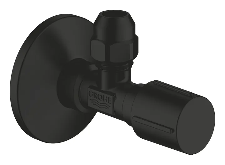 Вентиль угловой для бытовых приборов 1/2"x3/8" черный матовый Grohe 220732430 - Изображение 1 - almatherm.kz