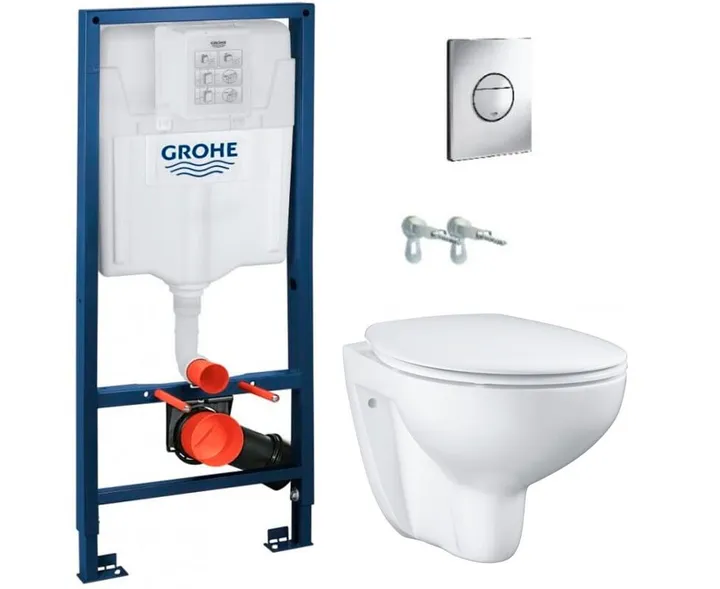 Инсталляция унитаза 4в1 клавиша круглая Grohe Solido 39499000 - Изображение 1 - almatherm.kz