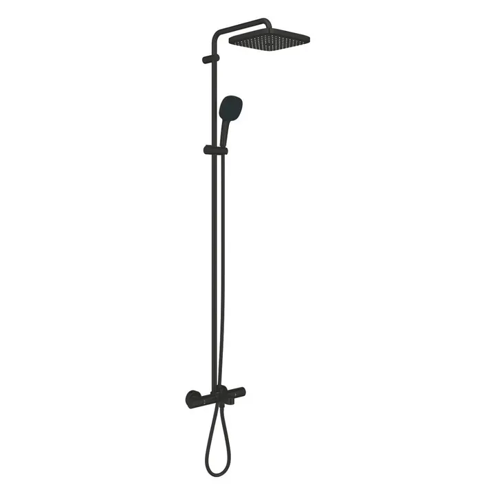 Душевая система с термостатом черный матовый Grohe Tempesta System 250 Cube 266912431 - Изображение 1 - almatherm.kz