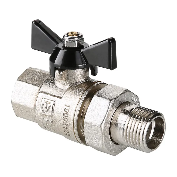 Кран шаровой со сгоном ВР-НР 3/4" с бабочкой Perfect Valtec - Изображение 1 - almatherm.kz
