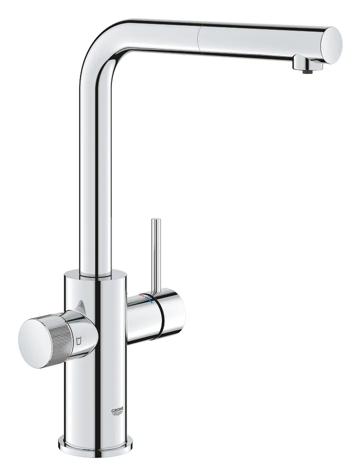 Смеситель кухни под фильтр с выдвижной лейкой хром Grohe Blue Pure Minta 30590000 - Изображение 1 - almatherm.kz