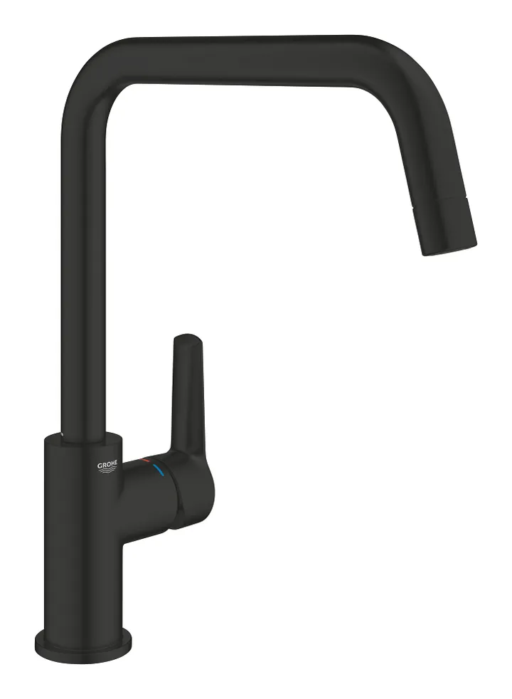Смеситель кухни с высоким изливом черный матовый Grohe Start 304702430 - Изображение 1 - almatherm.kz