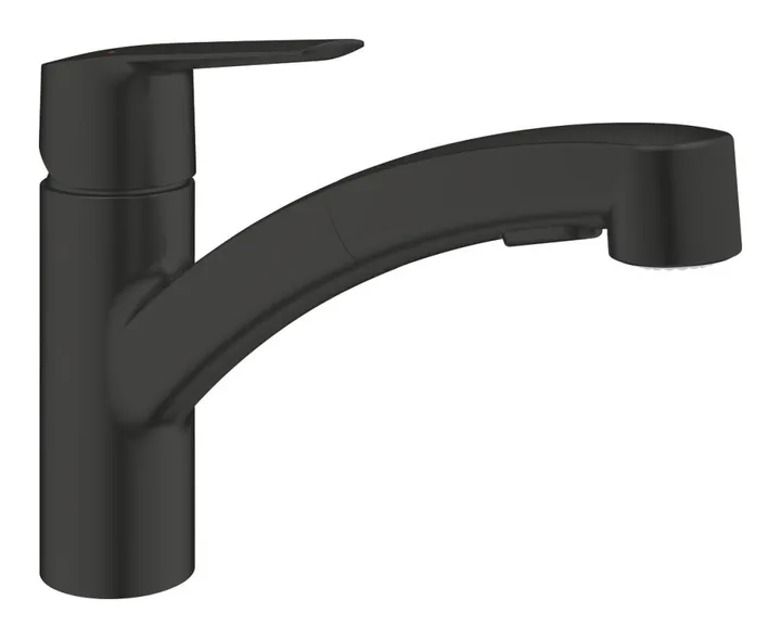 Смеситель кухни с выдвижной лейкой черный Grohe Start 303072431 - Изображение 1 - almatherm.kz
