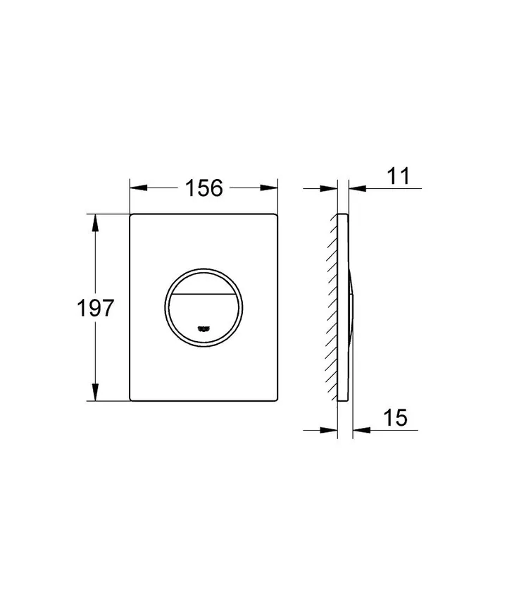 Клавиша смыва инсталляции хром квадрат Grohe Even 38966000 - Изображение 1 - almatherm.kz