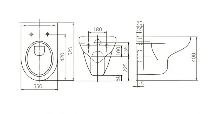 Унитаз подвесной Rosa Элеганс - Изображение 1 - almatherm.kz