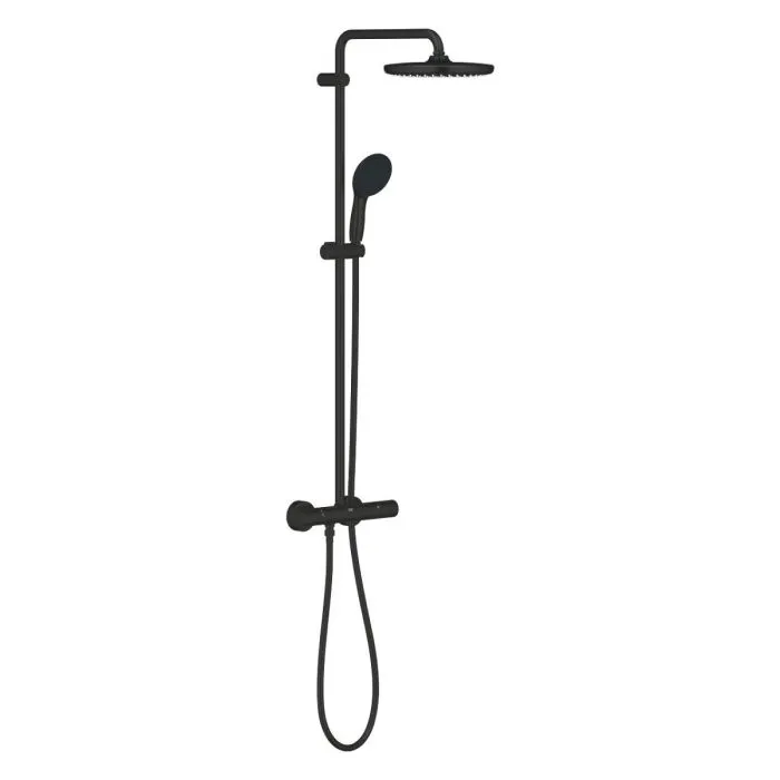Душевая система с термостатом черный матовый Grohe Tempesta System 250 Cube 266702431 - Изображение 1 - almatherm.kz