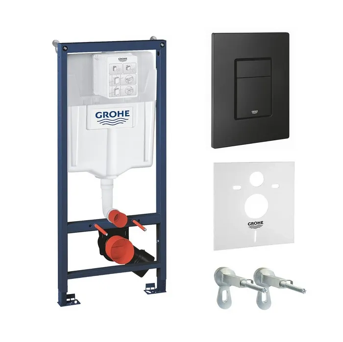 Инсталляция унитаза 3в1 клавиша черная матовая квадратная Grohe Rapid SL 1000046 - Изображение 1 - almatherm.kz