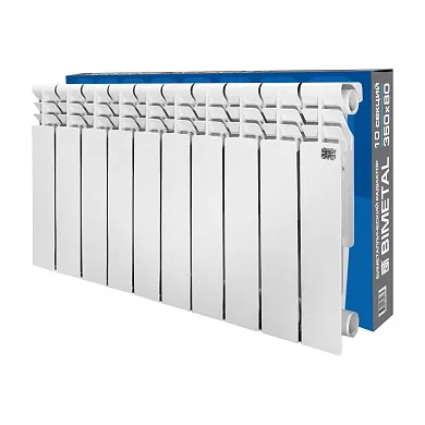 Радиатор биметаллический 350x80 (1 секция) BIMETAL STI - Изображение 1 - almatherm.kz