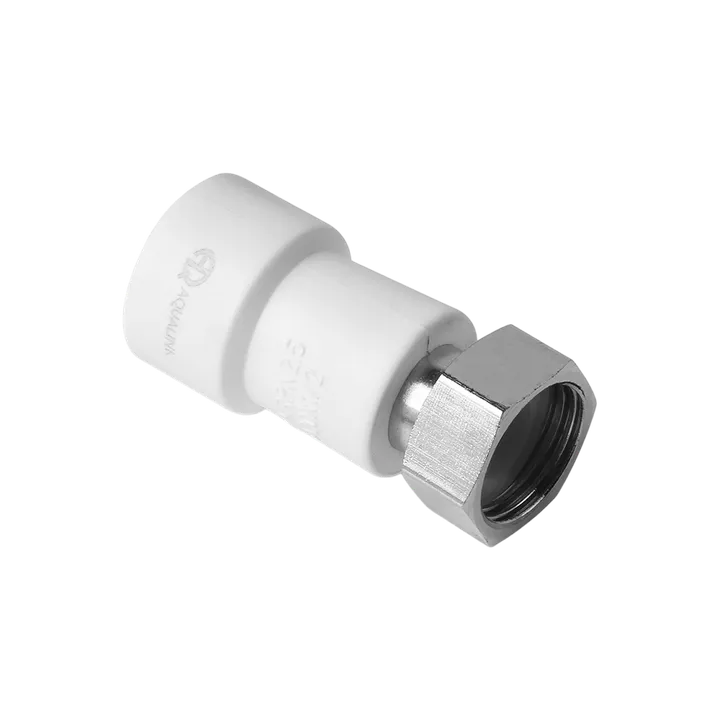 Адаптер ППР с накидной гайкой белый 25x3/4" Aqualink - Изображение 1 - almatherm.kz