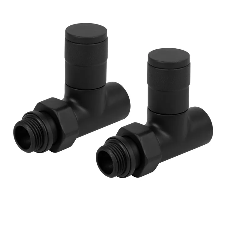 Набор дизайн-вентилей PIANO, прямой (черный) 1/2" Royal Thermo - Изображение 1 - almatherm.kz