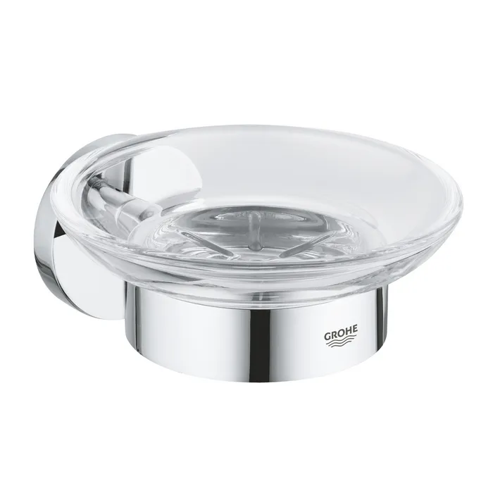 Мыльница с держателем хром/стекло Grohe Essentials 40444001 - Изображение 1 - almatherm.kz