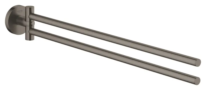 Полотенцедержатель двойной темный графит матовый Grohe Essentials 40371AL1 - Изображение 1 - almatherm.kz