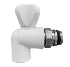 Клапан радиатора угловой ППР белый 20x1/2" Jakko - Изображение 1 - almatherm.kz
