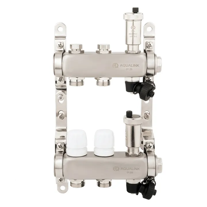 Басқару клапандары бар коллекторлар тобы 2 розетка 1"x3/4" TOATMAS Aqualink - Изображение 1 - almatherm.kz
