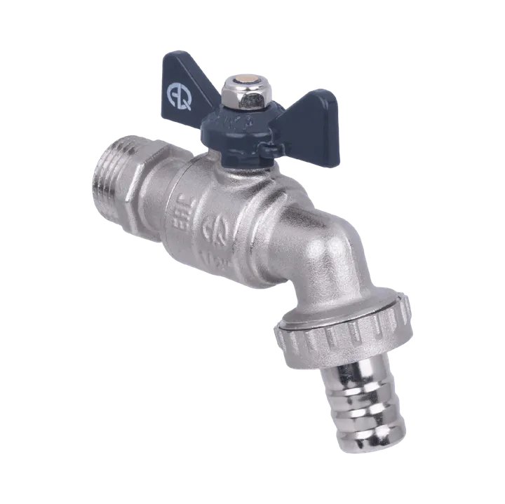 Кран шаровой НР 3/4" со штуцером с бабочкой Aqualink - Изображение 1 - almatherm.kz