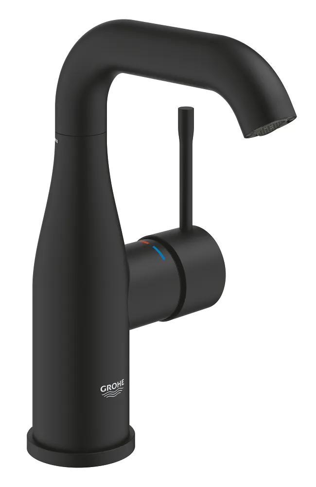 Смеситель раковины черный матовый размер M Grohe Essence 24176KF1 - Изображение 1 - almatherm.kz