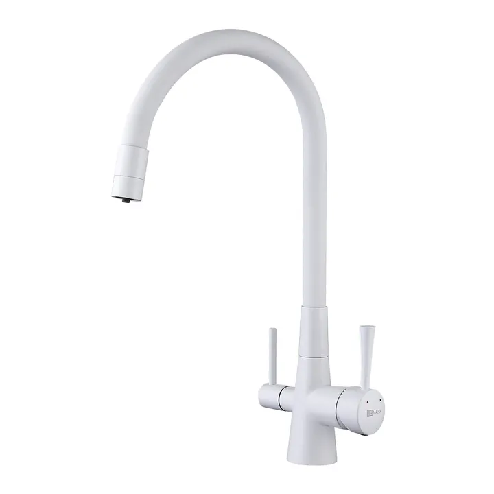 Смеситель кухни гибкий излив под фильтр белый Lemark Comfort LM3075W - Изображение 1 - almatherm.kz
