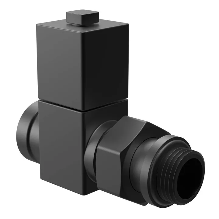 Набор дизайн-вентилей CUBE, прямой (черный) 1/2" Royal Thermo - Изображение 1 - almatherm.kz