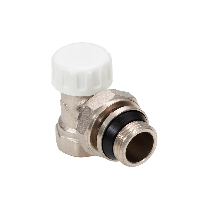 Клапан радиаторный настроечный угловой 1/2" с уплотнением Aqualink - Изображение 1 - almatherm.kz